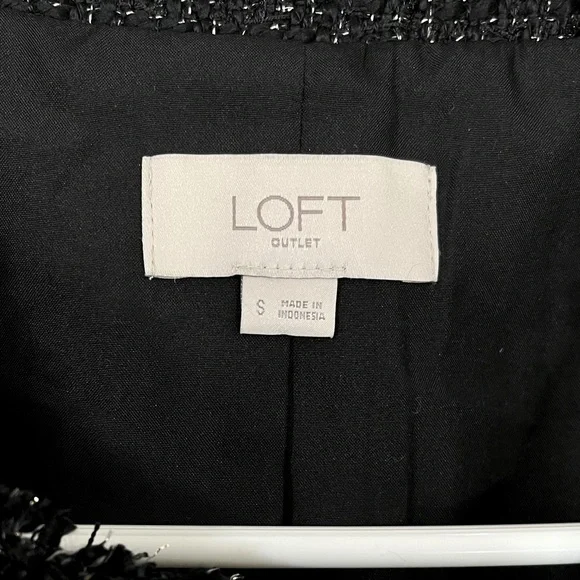LOFT Tweed Asymmetrical Jacket With Gold Accents - Picture 4 of 6